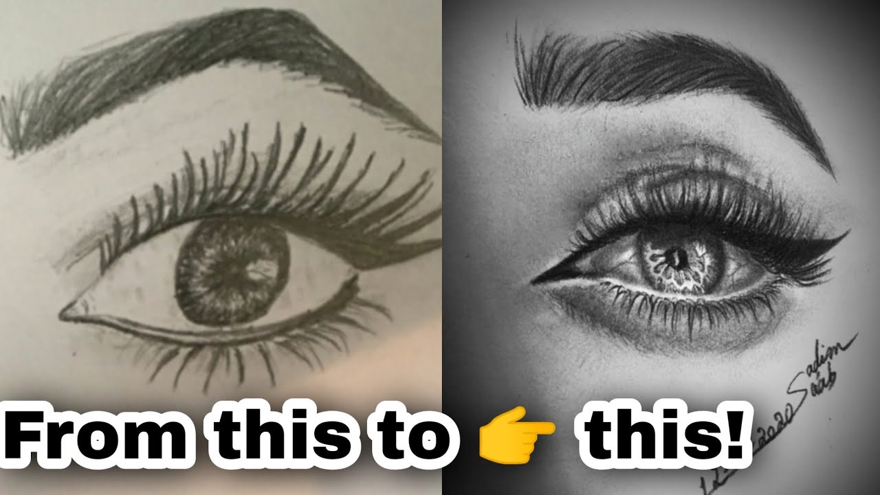 Realistic eye drawing for beginners  كيفية رسم عين حقيقية 