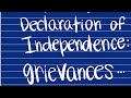 Grievances of the Colonists in the Declaration of Independence