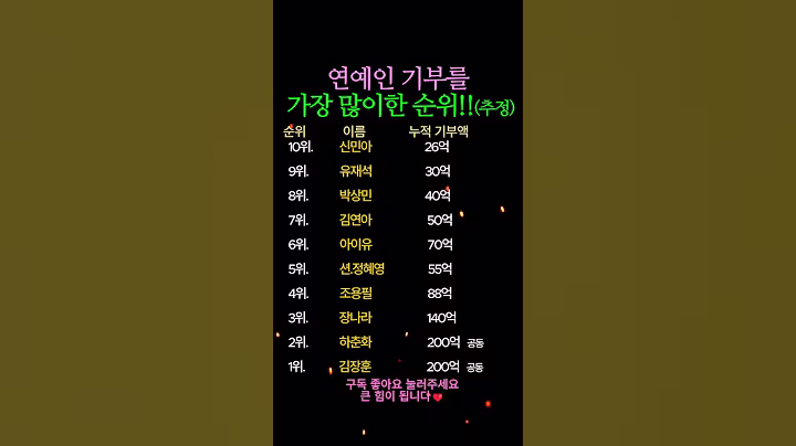 연예인 기부를 많이 한 순위 #기부 #연예인 #순위