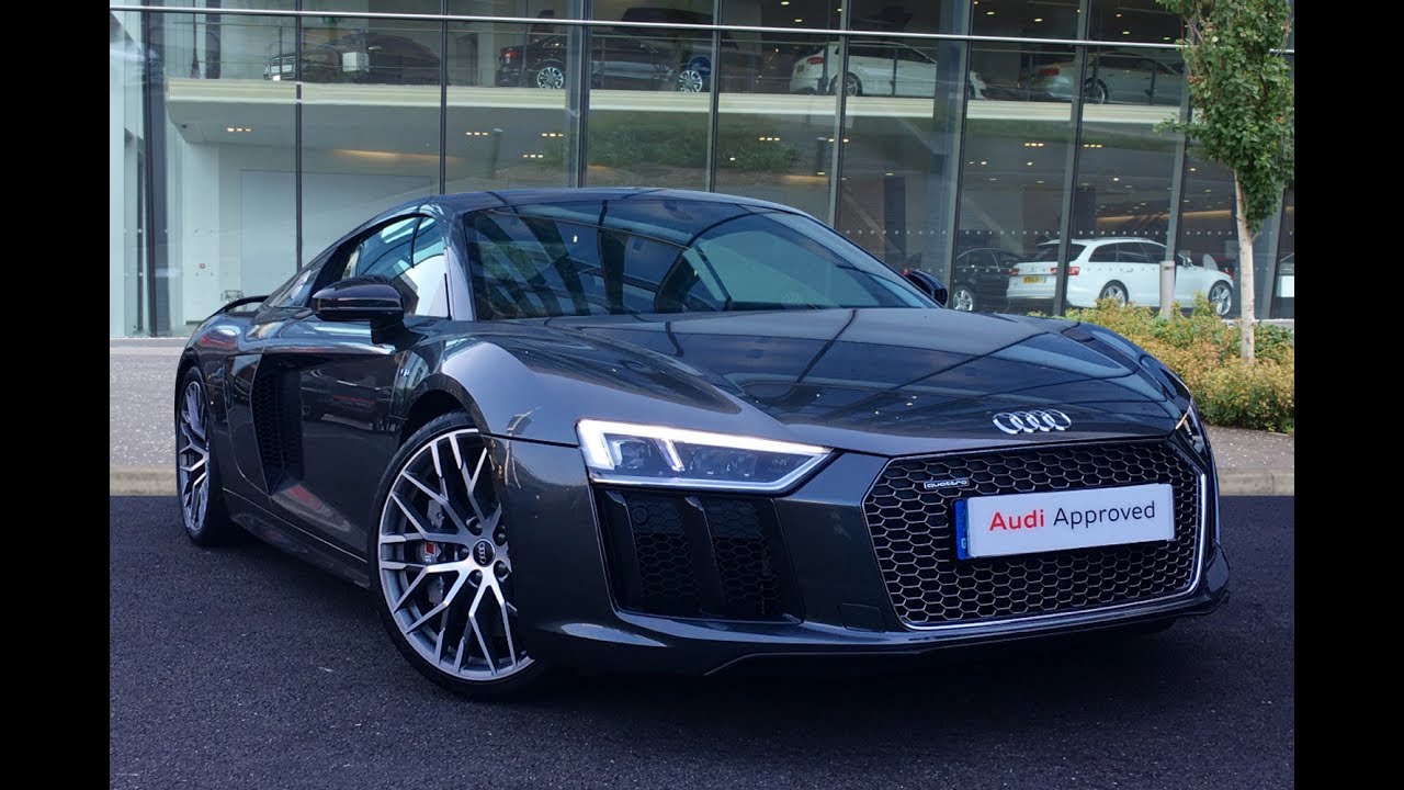 RE66LHH AUDI R8 V10 PLUS QUATTRO GREY 2016, West London Audi - YouTube