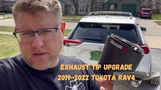 Toyota Rav4 20192022 carbon fiber exhaust tip installation.