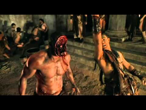 Spartacus gives Sedullus a shave
