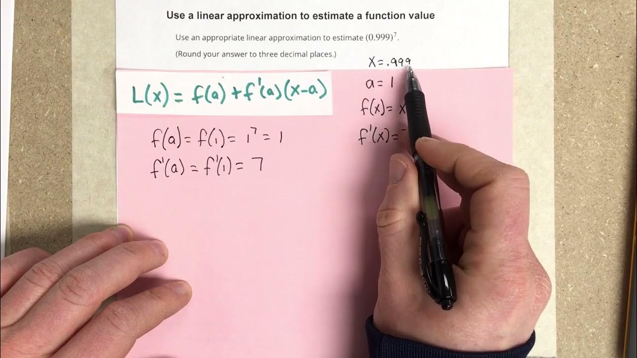 Use a linear approximation to estimate a function value - YouTube