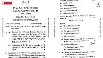BCA 3RD SEM COMPUTER ORGANISATION 2017 | MJPRU