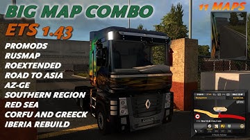 Big 11 Maps Combo ETS2 1.43 ★ with Promods, Rusmap, Roextended, Road to Asia, Volga ★ Setup Guide