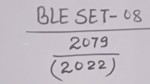 #ble-2079#Set-08#top Most Questions Solutions ||....