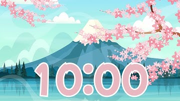 🌸 10-Minute Spring Cherry Blossom Countdown Timer | Relaxing Piano Music 🌿🎶 #timer