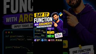 Day 17 | Function with Arguments in Python 🔥 | Dynamic Coding