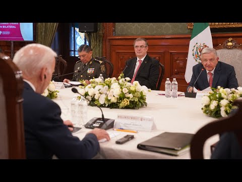 Reunión bilateral México-Estados Unidos de América, desde Palacio Nacional