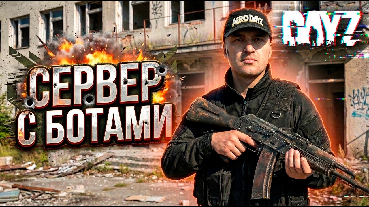 DAYZ PVE | ПЕРВЫЙ ЗАХОД, СЕРВЕР С БОТАМИ | AERO MILITARY PVE