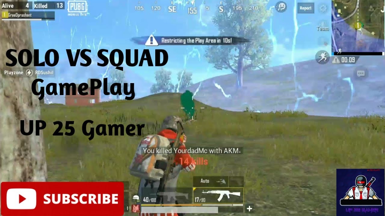 PUBG MOBILE LITE AMAZING GAMEPLAY || SOLO VS SQUAD GAMEPLAY - YouTube