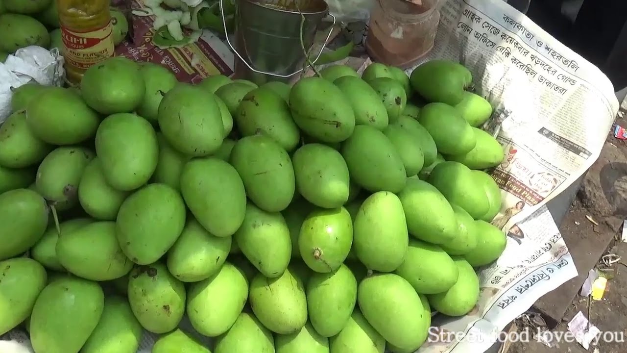 Bengali Street Food India | Tasty Masala Raw mango (Aam) -  Kolkata Street Food India | Indian Food Loves You