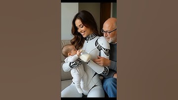 Beautiful AI humanoid robot interaction with baby #ai #robot #trending