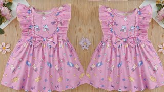 Baby frock cutting and stitching/4-5  year old girl dress cutting and stitching