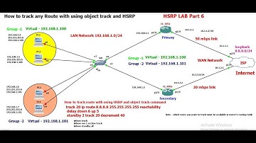 How to track route with using object track command in HSRP protocol - part 6