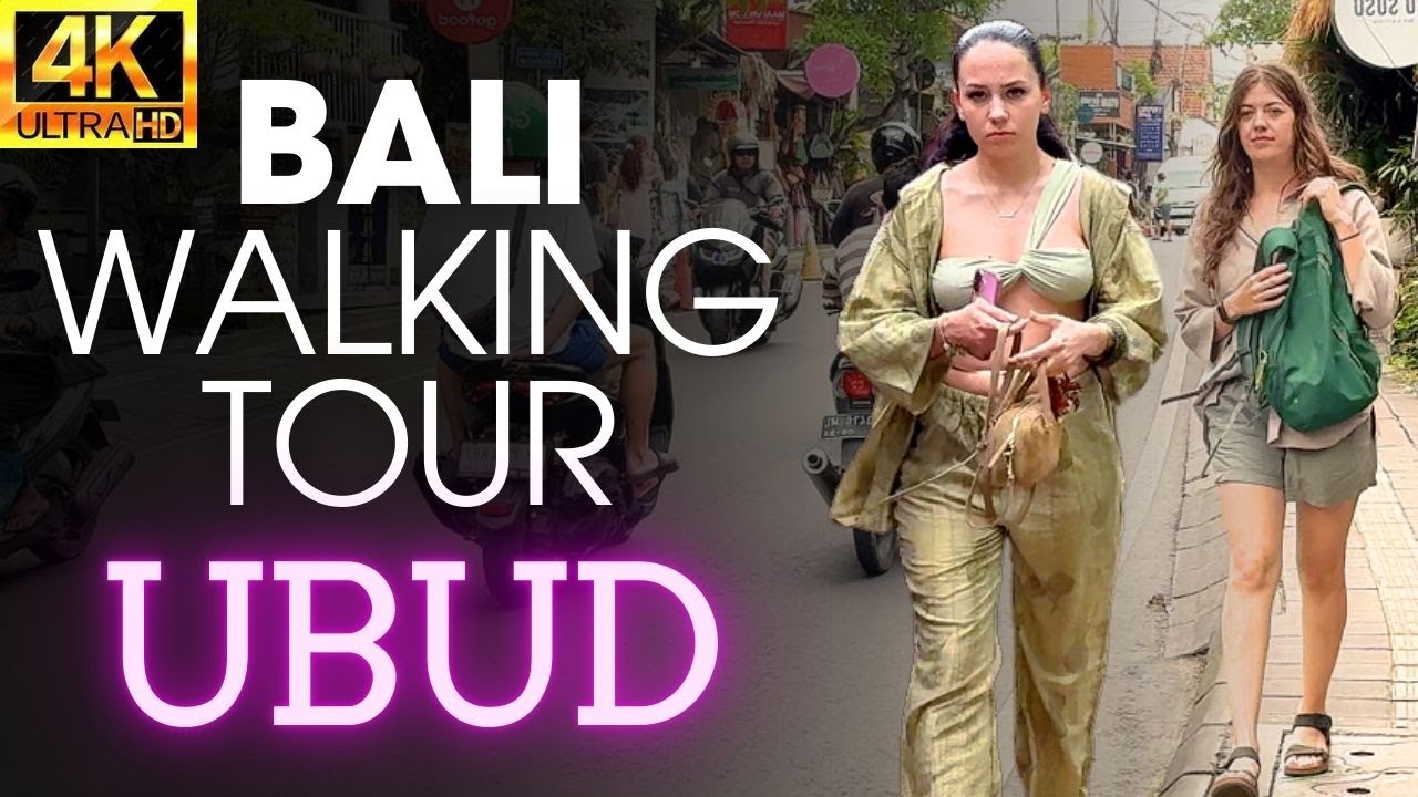 Bali Walking Tour | Ubud Palace to Monkey Forest Street in 4K