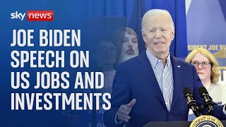 US President Joe Biden delivers speech on American investments and jobs