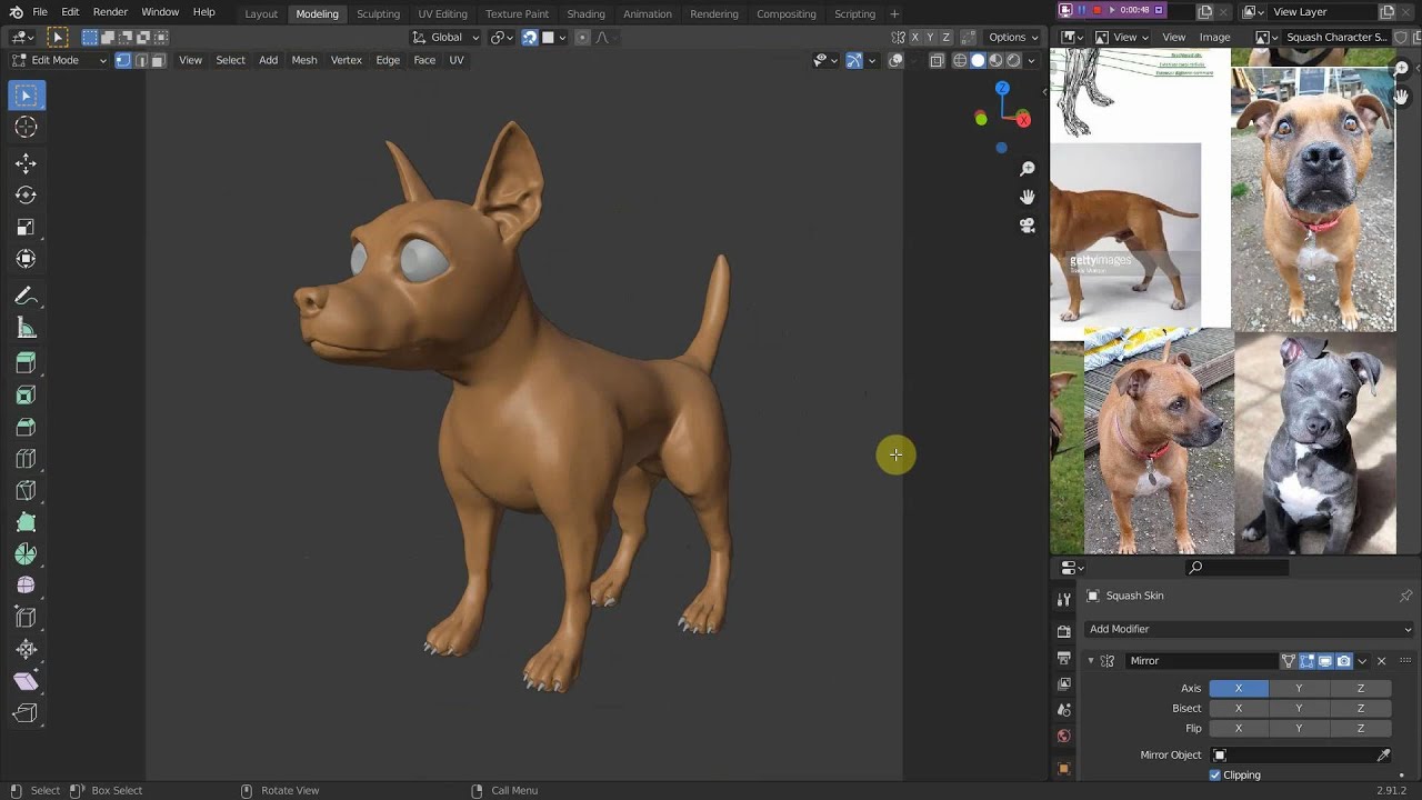 Blender Timelapse Sculpt of Dog Character "Squash" YouTube