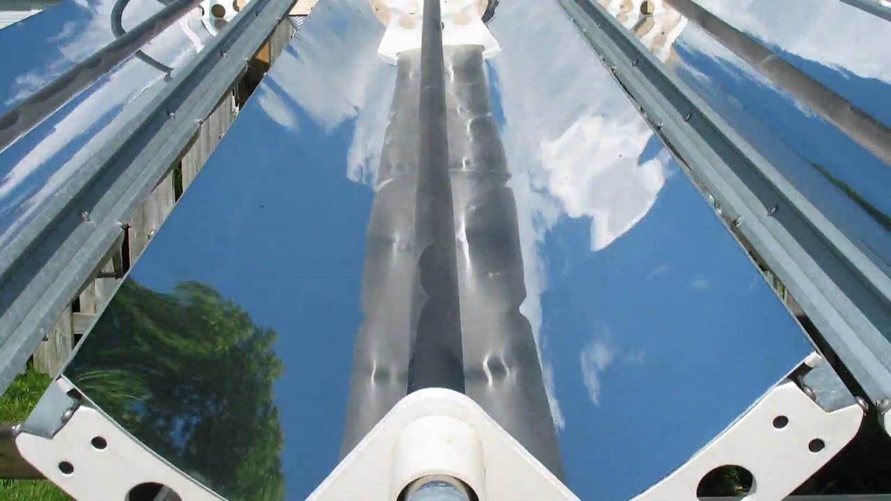 DIY Solar Tracking Parabolic Trough - Closeup