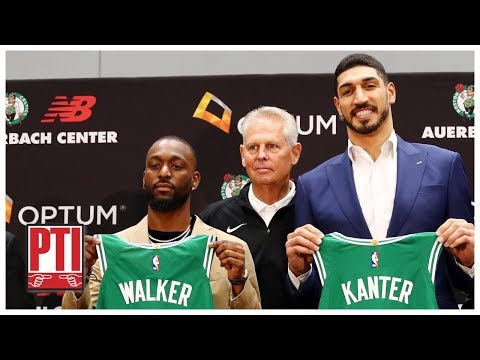 Kemba Walker and Enes Kanter introductory Boston Celtics press