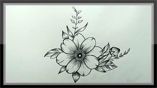 Pencil Drawing - How To Draw A Beautiful Flower easy