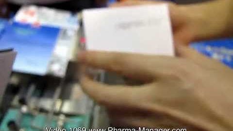 Laser printer for application of validity date and batch number. Video 1069 www.Pharma-Manager.com