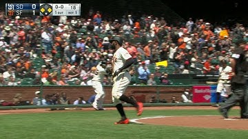 SD@SF: Belt drives in Span on a sac fly to center