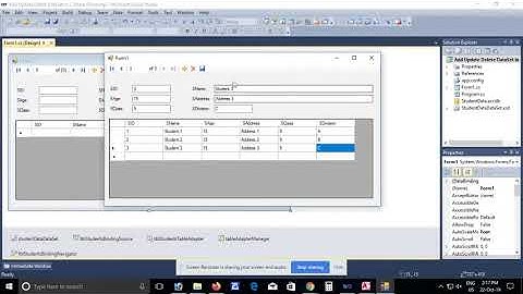 Add Update Delete Records DataSet in C#