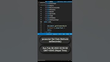 JavaScript set Date Method setSeconds #shorts #html