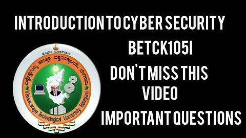 Introduction to Cyber Security vtu passing package|BETCK105I|#study #vtu #vtuber #edu_updates
