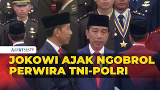 Momen Jokowi Terkagum dan Ajak Ngobrol Perwira TNI-Polri Saat Foto Bersama Usai Dilantik