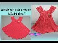 VESTIDO PARA NIÑA A CROCHET TALLA 2-3 AÑOS  | Labores Angélika |