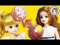 リカちゃんとママが手作りスクイーズ対決⭐️ どっちが上手かな? DIY スライム おもちゃ アニメ
