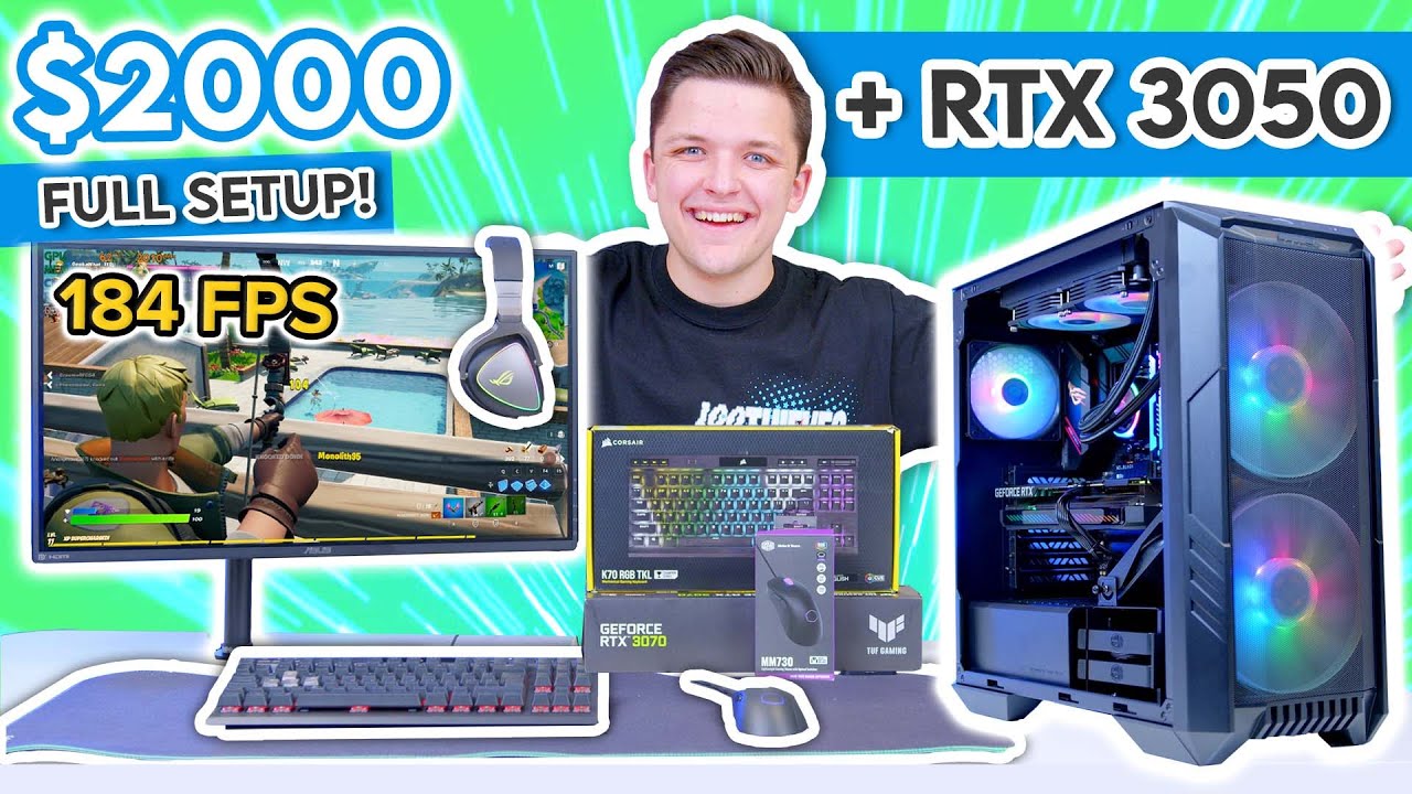 Full $2000 RTX 3050 Gaming Setup 2022! 🔧  [PC Build, 280Hz Monitor & Peripherals w/ Benchmarks!]