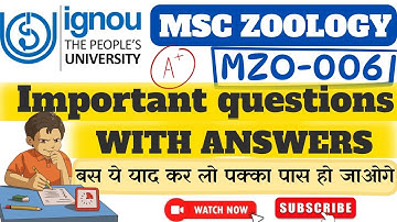 😲IGNOU MSC ZOOLOGY  || MZO-006 || IMPORTANT QUESTIONS WITH  ANSWER 💯  #msczoology #viral #subscribe 