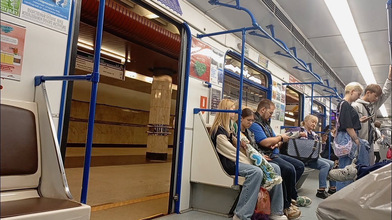 Поездка на 81-714.5(ЛВЗ) по Московской линии , город Минск .