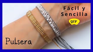 COMO HACER PULSERA FÁCIL Y SENCILLA CON HILO Y CANUTILLOS, BONITO DISEÑO