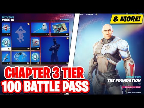 Chapter 3 Tier 1-100 BATTLE PASS Showcase! All New Weapons, ALL POI Names & REWARDS! STARTER Pack!