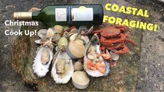 COASTAL FORAGING/ Big Oysters, Swimming Crabs and a Cook Up On the Beach ! Christmas Vlog