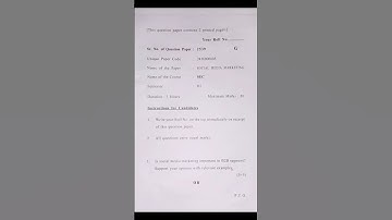 Social media marketing du sol 3rd semester question paper sol #solexam2024 #dusolexam