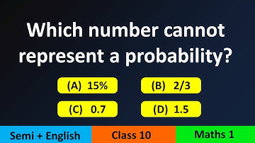 Which number cannot represent a probability?  | MCQ | Probability | संभाव्यता