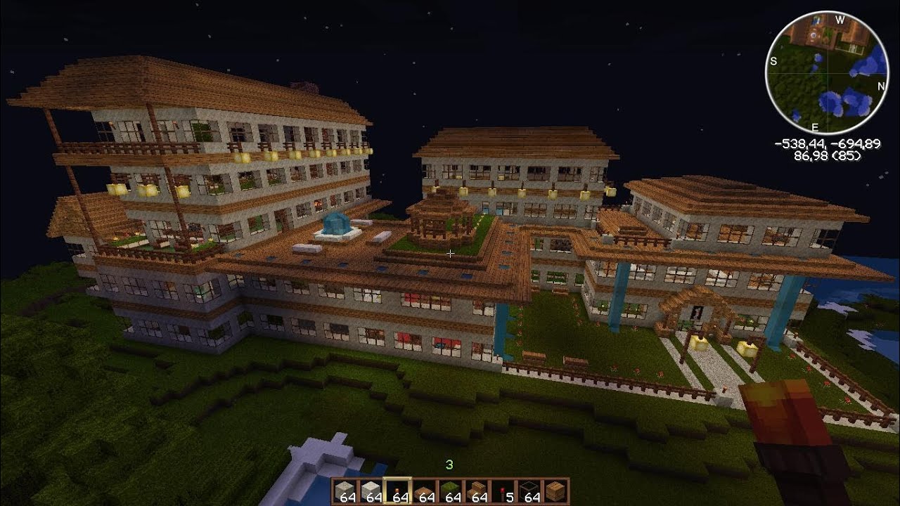 Minecraft groÃe luxus villa mit moderner einrichtung und bahnhof ...