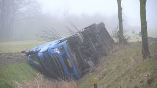 Beton Mixer In Mistig Uithuizen De Sloot In