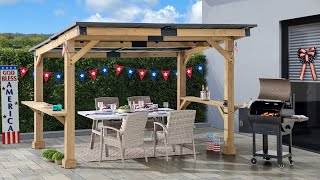 [How to Install] SUNJOY 10x12 Cedar Gazebo Pergola Assembly | DIY Pergola Installation