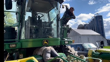 Immaturity at its finest while installing a kernel processor on a 7450 John Deere forage harvester
