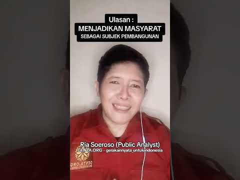 Menjadikan Masyarakat Sebagai Subjek Pembangunan.