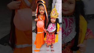 Little girl sita mata look/ choti Sita sitaram sitamata littlegirl ethnic festival shorts