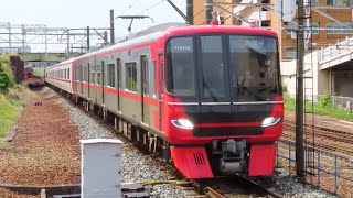 95列車  快特 新鵜沼行  名鉄9100系9102F②＋2200系2203F⑥  神宮前駅 到着  2021年5月11日(火)撮影