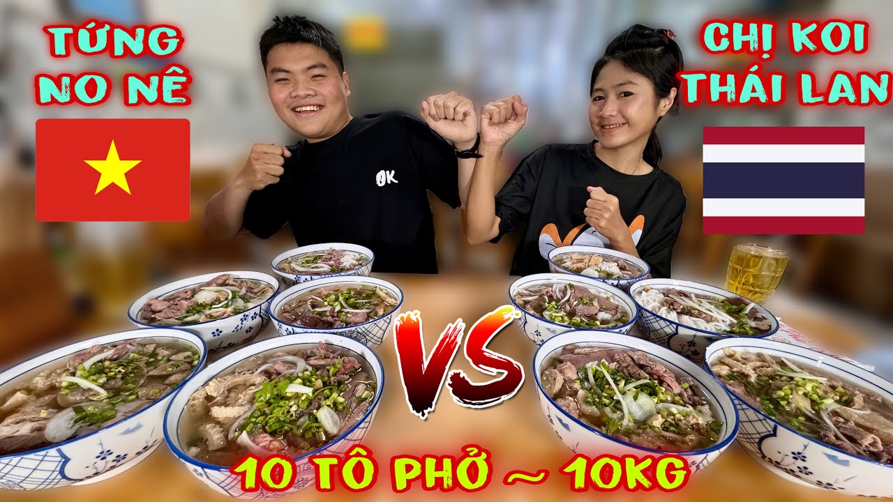 Chấn Động Tứng No Nê Đối Đầu Chị Koy Ăn Đua 10 Tô Phở Bò 10Kg Nhận Thưởng 2Triệu Đồng Và Cái Kết