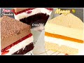 2 Recetas Pastel Mousse Queso|Fresa con chocolate| Mango